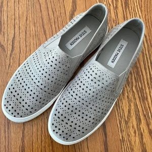 Steve Madden Lattice Cut Slip On Loafers in Gray